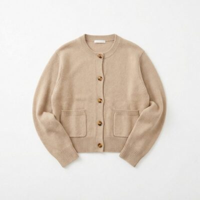 Button-Up Short Cardigan with Pockets