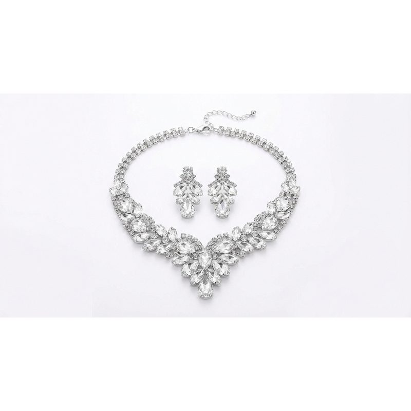 Holylove Crystal Statement Necklace Set