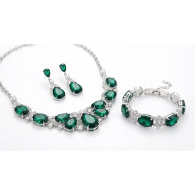 Holylove Green Crystal Jewelry Set (3pcs)
