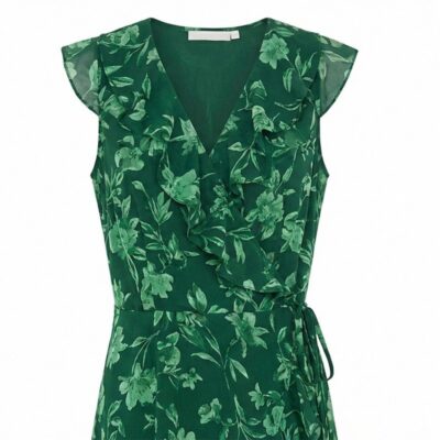 Nemidor V-Neck Ruffle Wrap Maxi Dress