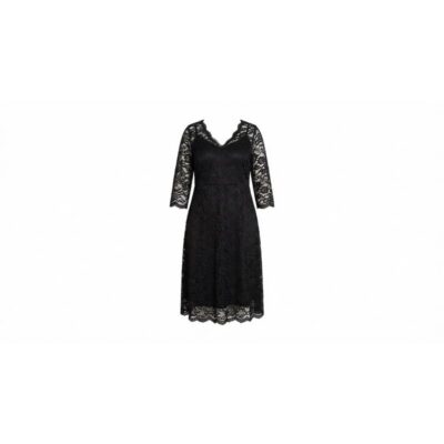 Special Occasion Black Lace Midi Dress