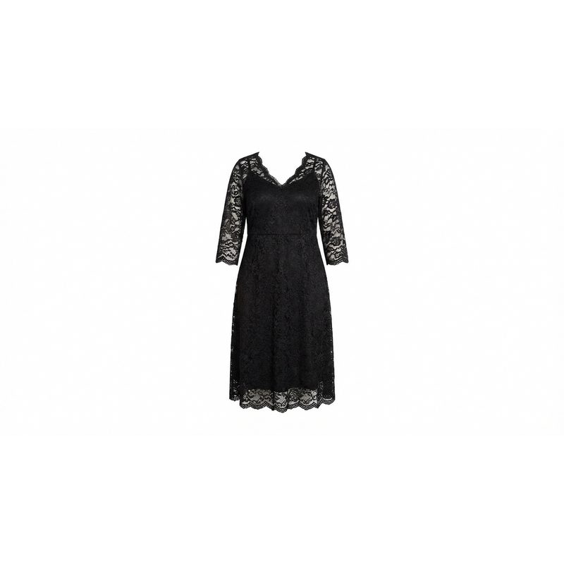 Special Occasion Black Lace Midi Dress