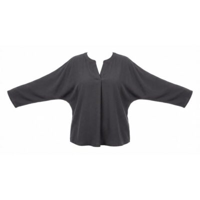 Split Neck Blouse with Extended Sleeves