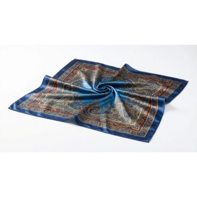 Square Satin Scarf with Paisley Pattern