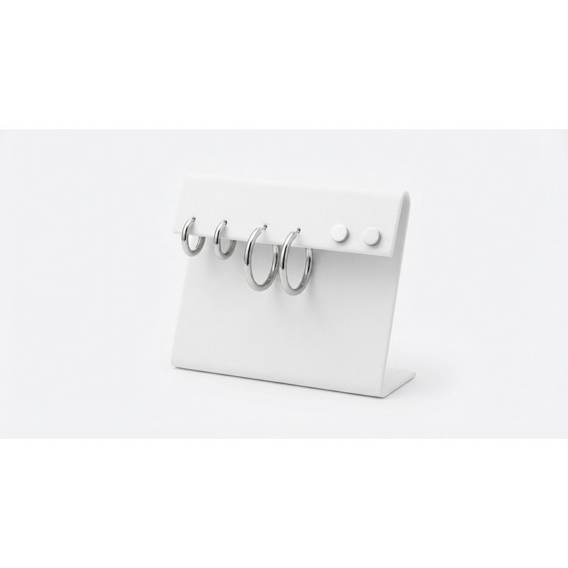 Stainless Steel Hoops and Stud Earrings Set