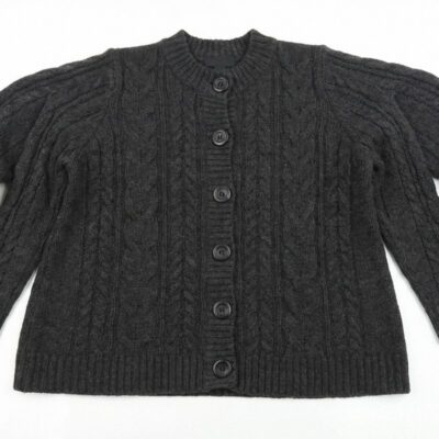 Tunic Sweater Cardigan with Cable Stitch